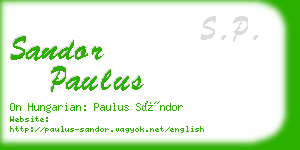 sandor paulus business card